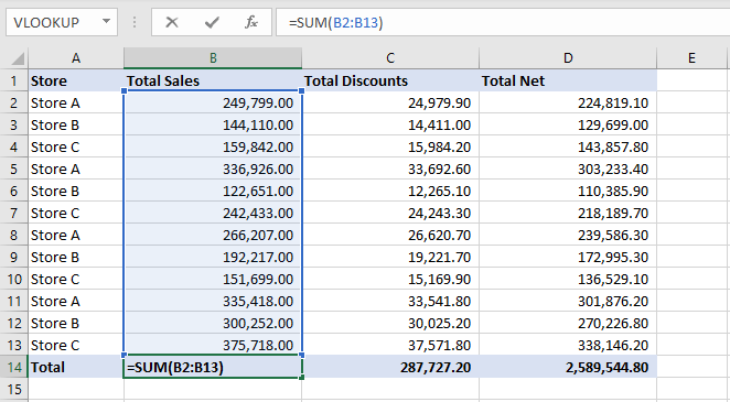 Excel SUM Function