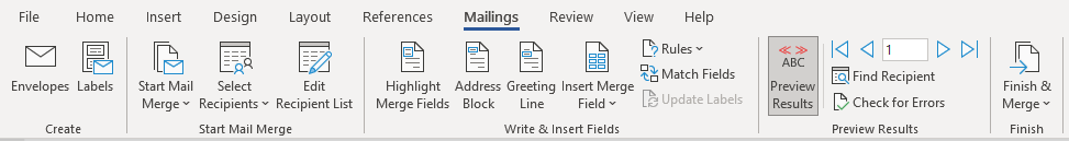 Microsoft Excel Mail Merge