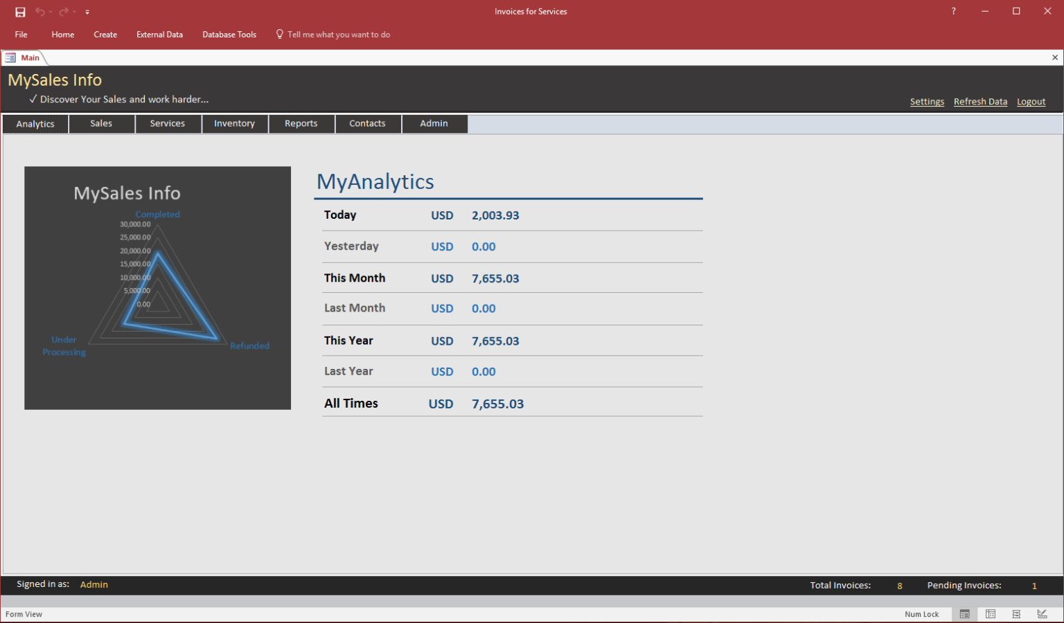Service Invoice MS Access Software - Microsoft Access Programs