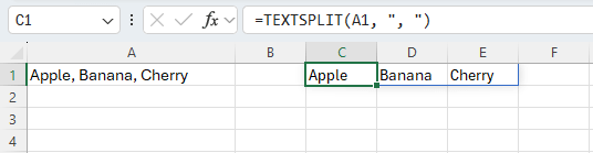 TEXTSPLIT Function